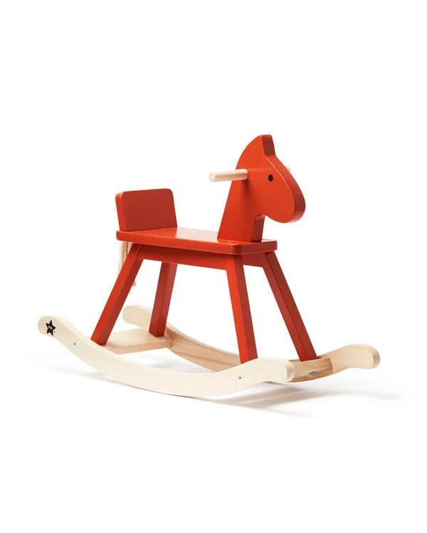 Kids Concept - Houten Schommelpaard - Carl Larsson – Hobbelfiguur Rocking Paard Oranje-Rood, Houten speelgoed, Kid's Concept, Keekabuu