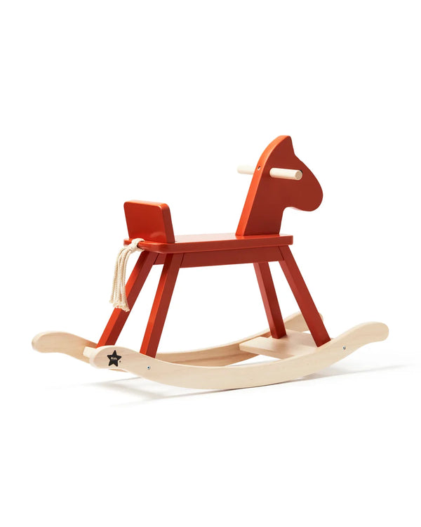 Kids Concept - Houten Schommelpaard - Carl Larsson – Hobbelfiguur Rocking Paard Oranje-Rood, Houten speelgoed, Kid's Concept, Keekabuu