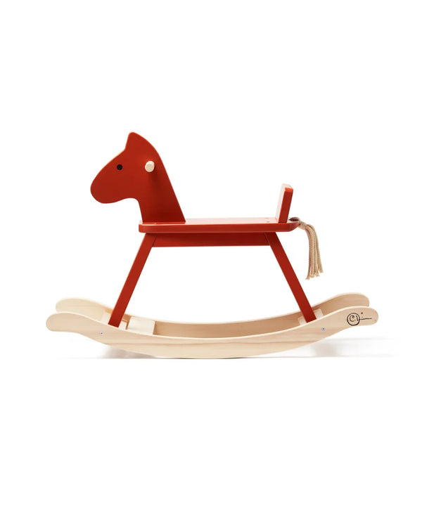 Kids Concept - Houten Schommelpaard - Carl Larsson – Hobbelfiguur Rocking Paard Oranje-Rood, Houten speelgoed, Kid's Concept, Keekabuu