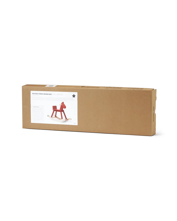 Kids Concept - Houten Schommelpaard - Carl Larsson – Hobbelfiguur Rocking Paard Oranje-Rood, Houten speelgoed, Kid's Concept, Keekabuu