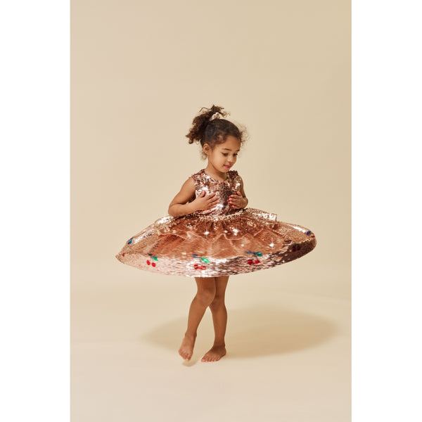 Konges Slojd - Glinsterende Paillettenjurkje Lulu - Brazilian Sand - Keekabuu