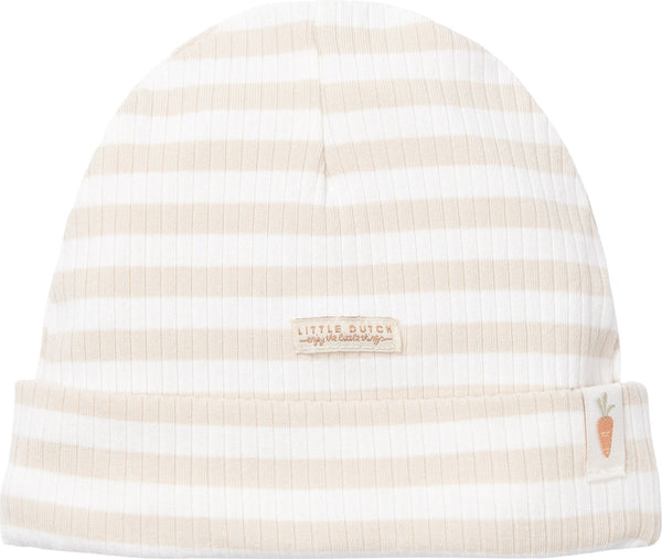 Little Dutch - Babymuts stripe - Maat 62/74 – Zand/Wit, Babymutsjes, Little Dutch, Keekabuu