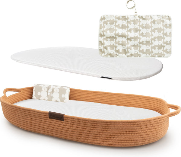 Yunioo - Wickelauflage - Moseskorb - Backstein (80cm)