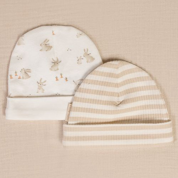 Little Dutch - Babymuts stripe - Maat 62/74 – Zand/Wit, Babymutsjes, Little Dutch, Keekabuu
