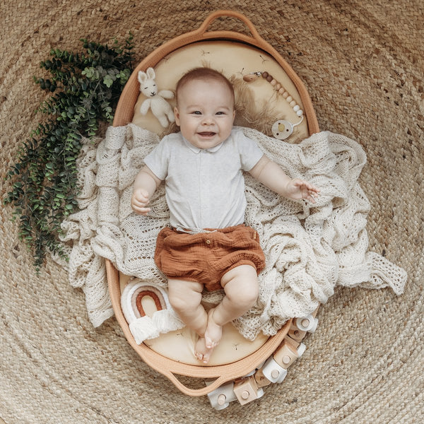 Yunioo - Wickelauflage - Moseskorb - Backstein (80cm)