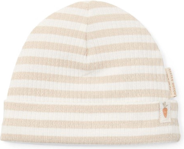 Little Dutch - Babymuts stripe - Maat 62/74 – Zand/Wit, Babymutsjes, Little Dutch, Keekabuu