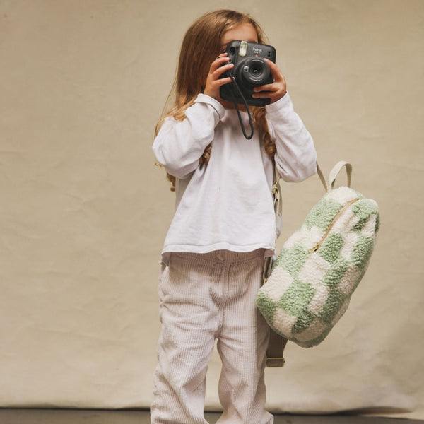 Studio Noos - Kids' Backpack - Minibackpack - Studio Noos x Binibamba - Checked Teddy