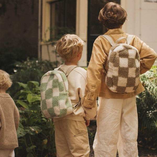 Studio Noos - Kids' Backpack - Minibackpack - Studio Noos x Binibamba - Checked Teddy