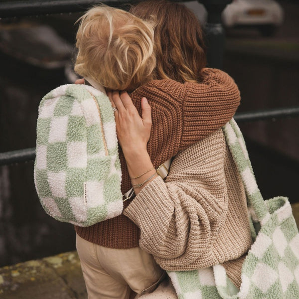 Studio Noos - Kids' Backpack - Minibackpack - Studio Noos x Binibamba - Checked Teddy