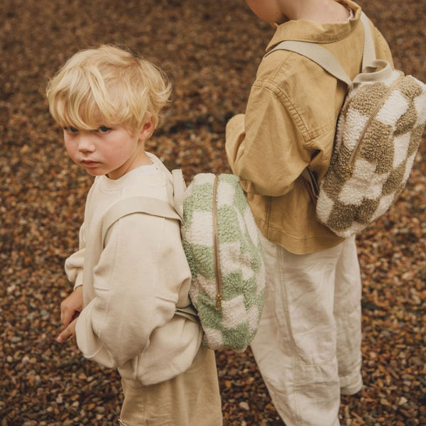 Studio Noos - Kids' Backpack - Minibackpack - Studio Noos x Binibamba - Checked Teddy