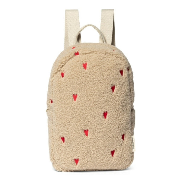 Studio Noos - Minirucksäcke - Kinderrucksack mit gestickten Herzen - Teddy Hearts Backpack