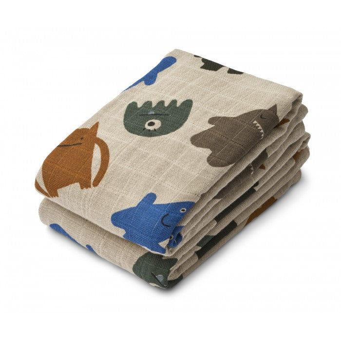 Liewood - Hydrofiele Doeken Lewis (Set van 2), Hydrofiele doeken, Liewood, Keekabuu