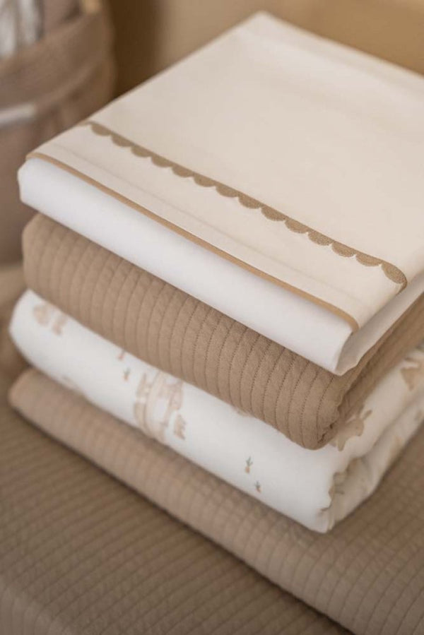 Little Dutch Ledikantlaken - 110 x 140 cm - Beige Rounded, Dekbedovertrekken, Little Dutch, Keekabuu