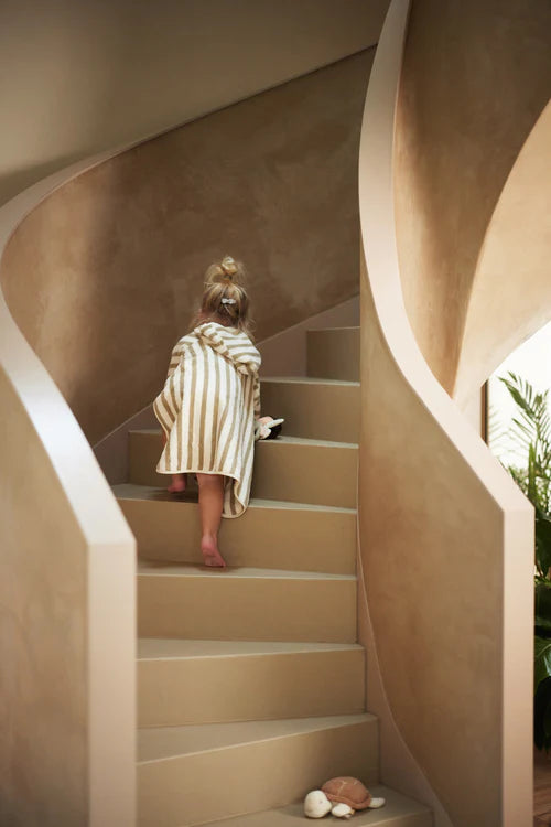 Jollein - Badponcho Stripe Terry - Olive Green - GOTS - Keekabuu