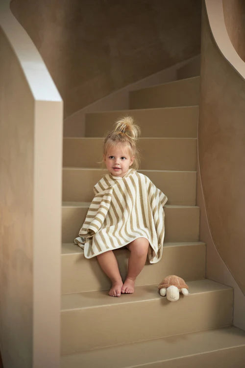 Jollein - Badponcho Stripe Terry - Olive Green - GOTS - Keekabuu