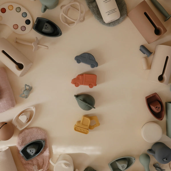 Mushie - Badspeelgoed  - Voertuigen (set van 4), Badspeeltje, Mushie, Keekabuu