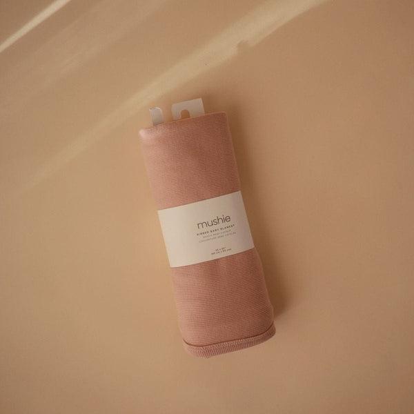 Mushie - Couverture pour bébé en côtes - 100% coton biologique