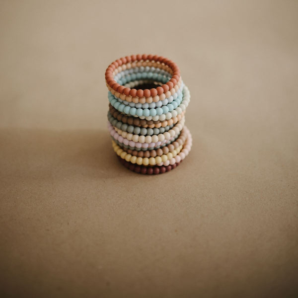 Mushie - Set of 3 Silicone Teething Ring Bracelets