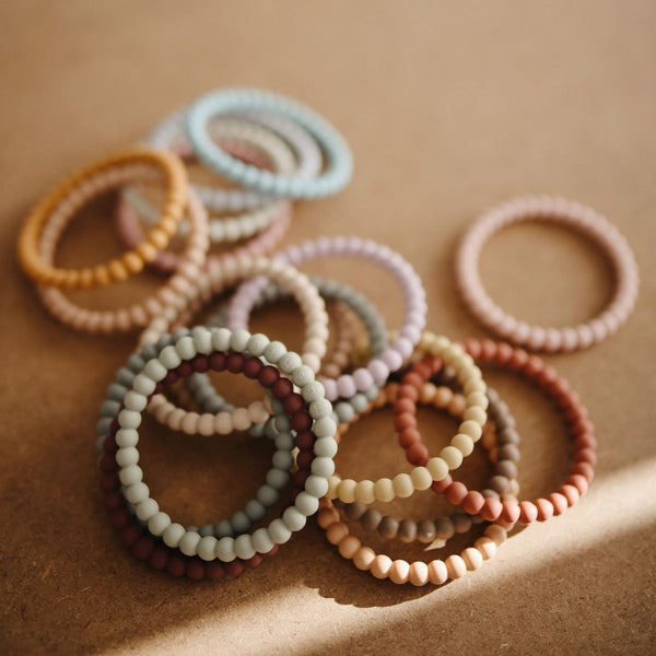 Mushie - Set of 3 Silicone Teething Ring Bracelets