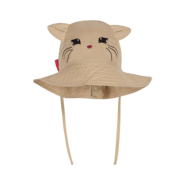 Konges Slojd  - Zonnehoedje Verbena Bow Kitty - met Oortjes - Creme Brulee