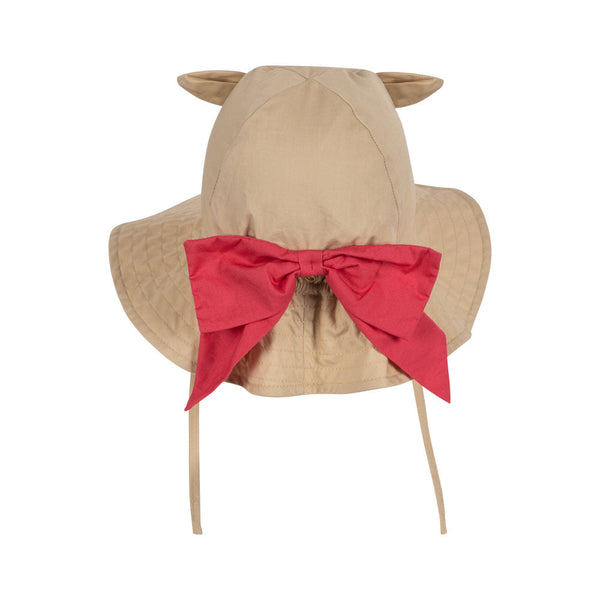 Konges Slojd  - Zonnehoedje Verbena Bow Kitty - met Oortjes - Creme Brulee