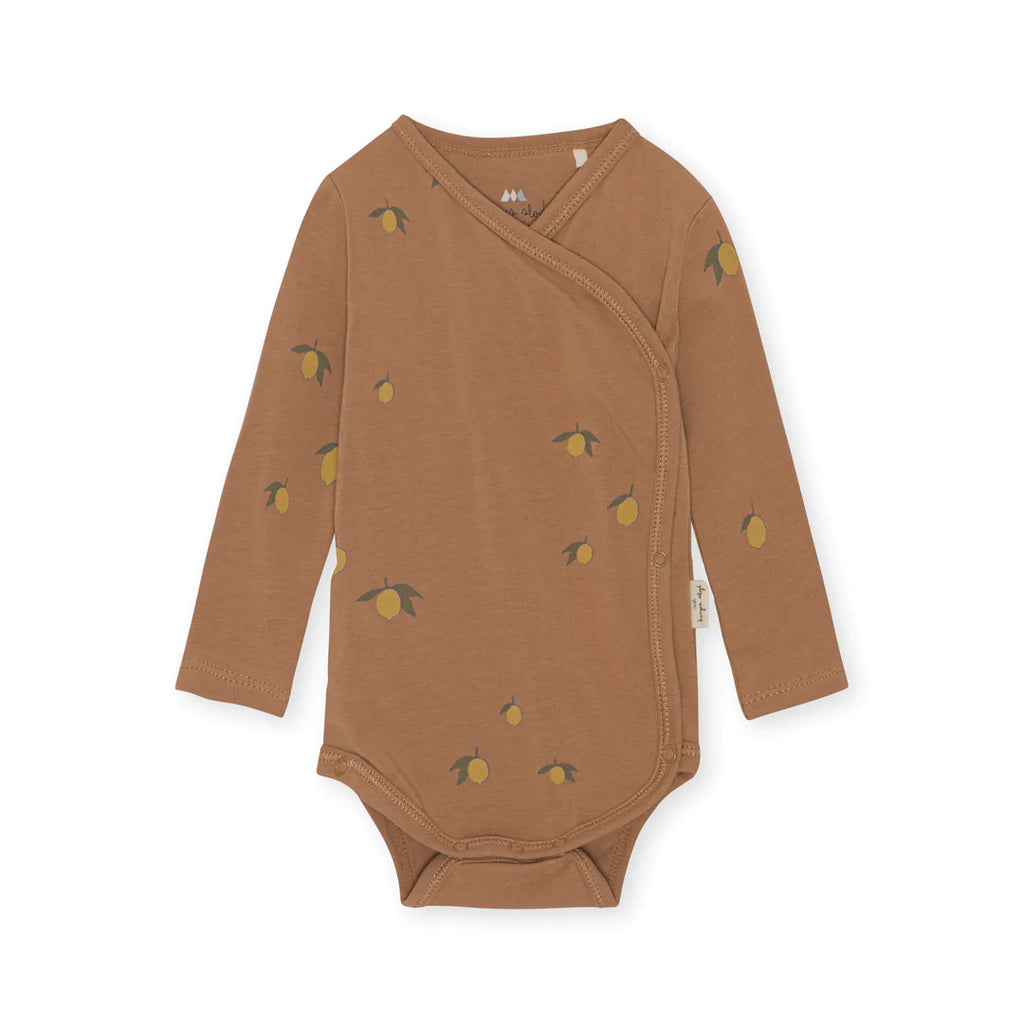 Konges Sløjd - Basic Romper met lange Mouwen - Lemon Brown, Rompers, Konges Slojd, Keekabuu