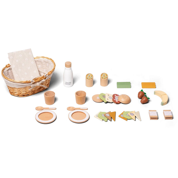Mamamemo -  Gevulde Picknickmand, Houten speelgoed, Mamamemo, Keekabuu