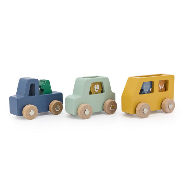 Trixie - Houten Dierenauto Set, Houten speelgoed, Trixie, Keekabuu