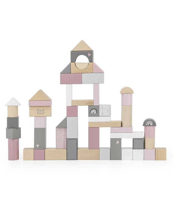 Label Label -  Houten Blokken Set (50 stuks), Houten speelgoed, Label Label, Keekabuu