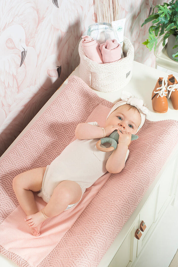 Jollein Aankleedkussenhoes River Knit | Pale Pink
