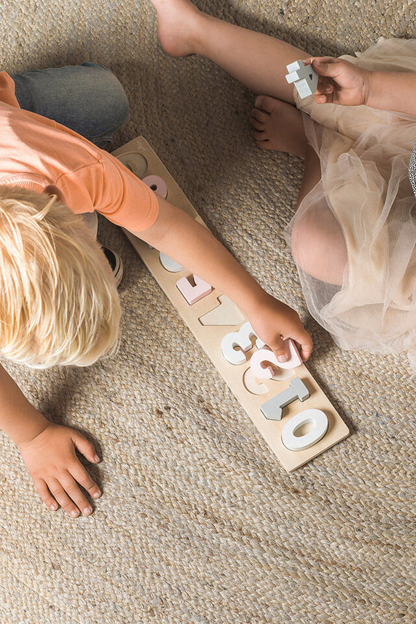 Jollein - Houten puzzel Cijfers 1-9 | Grijs & Wit, Puzzels, Jollein, Keekabuu