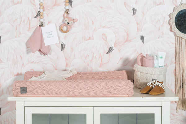 Jollein Aankleedkussenhoes River Knit | Pale Pink