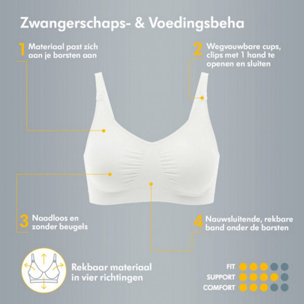 Medela - Zwangerschaps- & Voedingsbeha S/M/L/XL | Zwart, Zwangerschaps- en borstvoedingslingerie, Medela, Keekabuu