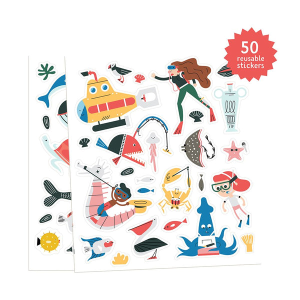 Makii - Turbo Grote Stickerplaat - Water, Kleurplaten & stickers, Makii, Keekabuu