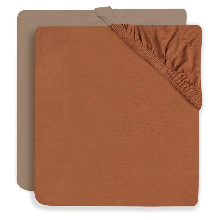 Jollein - Hoeslaken Jersey 60x120cm - Ivory/Nougat - 2 Stuks, Hoeslakens, Jollein, Keekabuu