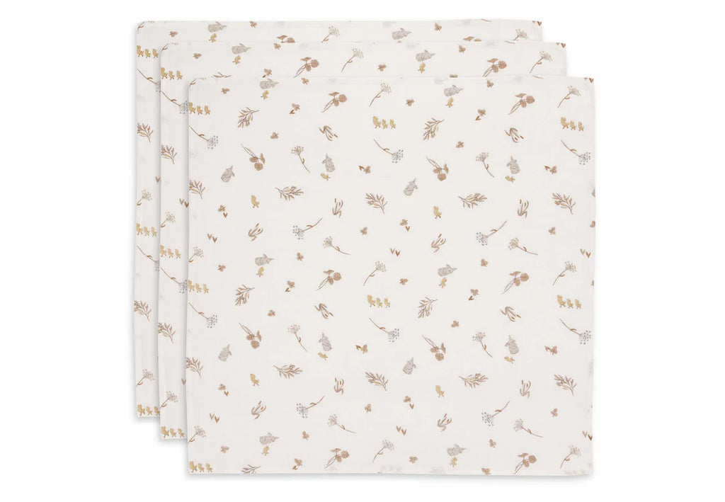 Jollein - Multi-tissu - Chiffons hydrophiles - 70x70cm - 3 pièces