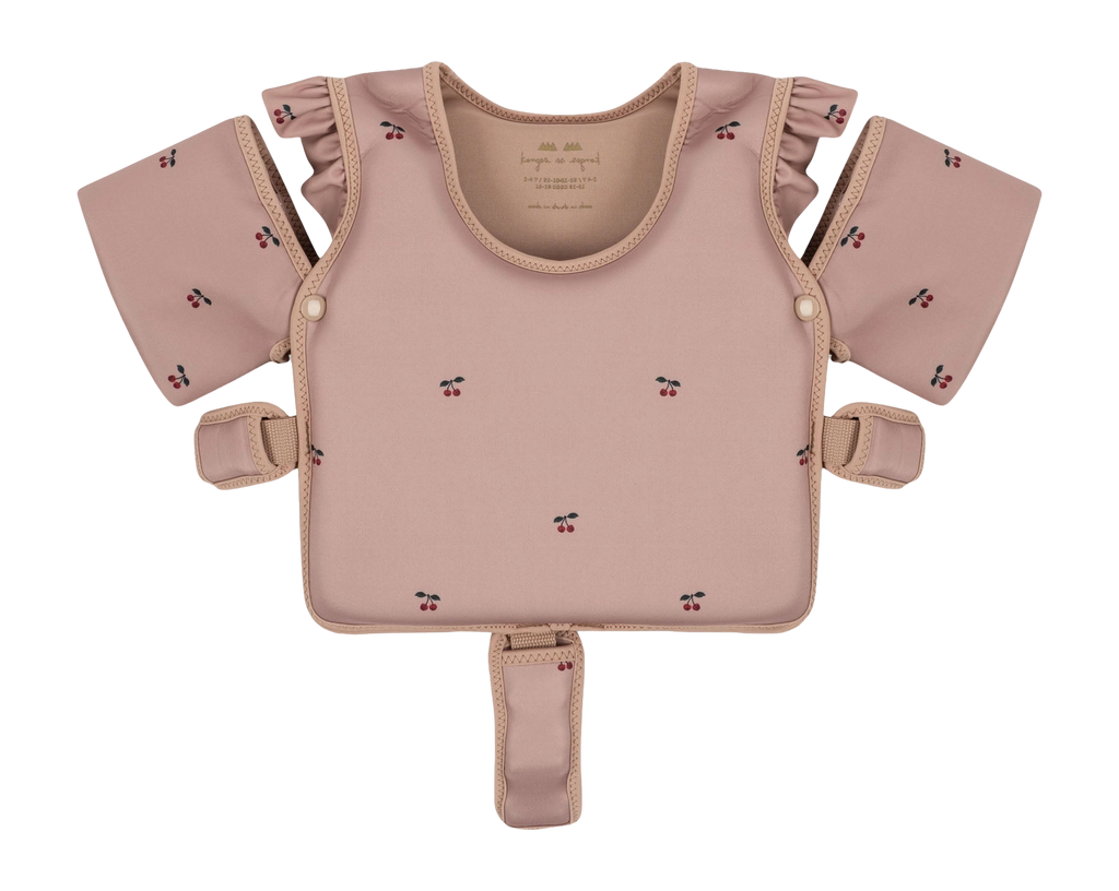 Konges Slojd - Zwemvest met Zwembandjes en franjes - Cherry (2-4Y), Zwemgordels, Konges Slojd, Keekabuu