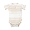 Little Dutch - Stripe Romper Korte Mouw Sand/White, Rompers, Little Dutch, Keekabuu