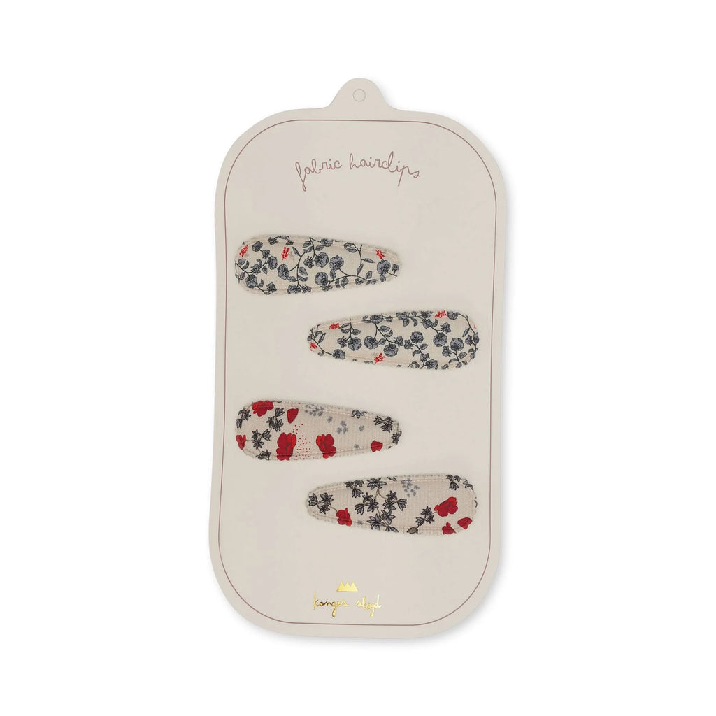 Konges Slojd - Stoffen haarspeldjes - poppy/espalier petit (Set van 4), Haaraccessoires, Konges Slojd, Keekabuu