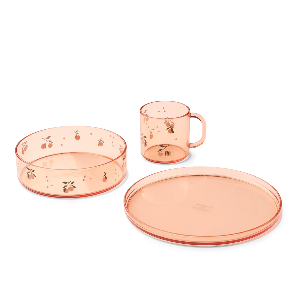 Liewood - Servies Set - Eetset met Beker Kom Bord 3-delig - Tritan - Siva printed