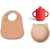 Liewood - Siliconen  Baby Eetset connor - cat - apple red multi mix, , Keekabuu, Keekabuu