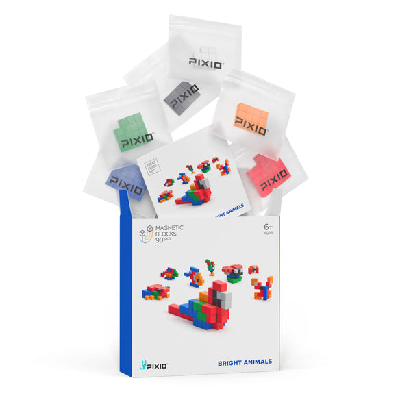 Pixio - Bright Animals - 90 blokjes - Keekabuu