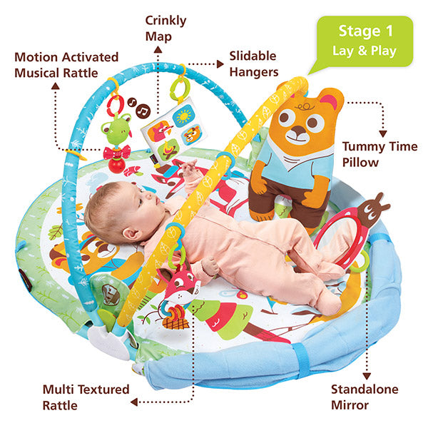 Yookidoo - Gymotion - Play n nap Speelkleed - met boog, Babygyms & speelkleden, Yookidoo, Keekabuu