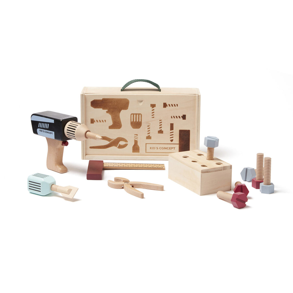 Kids Concept - Speelgoed Gereedschapskoffer - Tool case voor de Kleine Klusser, Houten speelgoed, Kid's Concept, Keekabuu