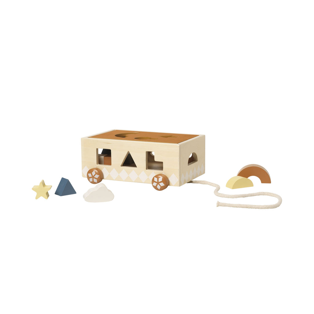 Fabelab - Vorm Sorteren Trekwagen - Hout, Houten speelgoed, Fabelab, Keekabuu