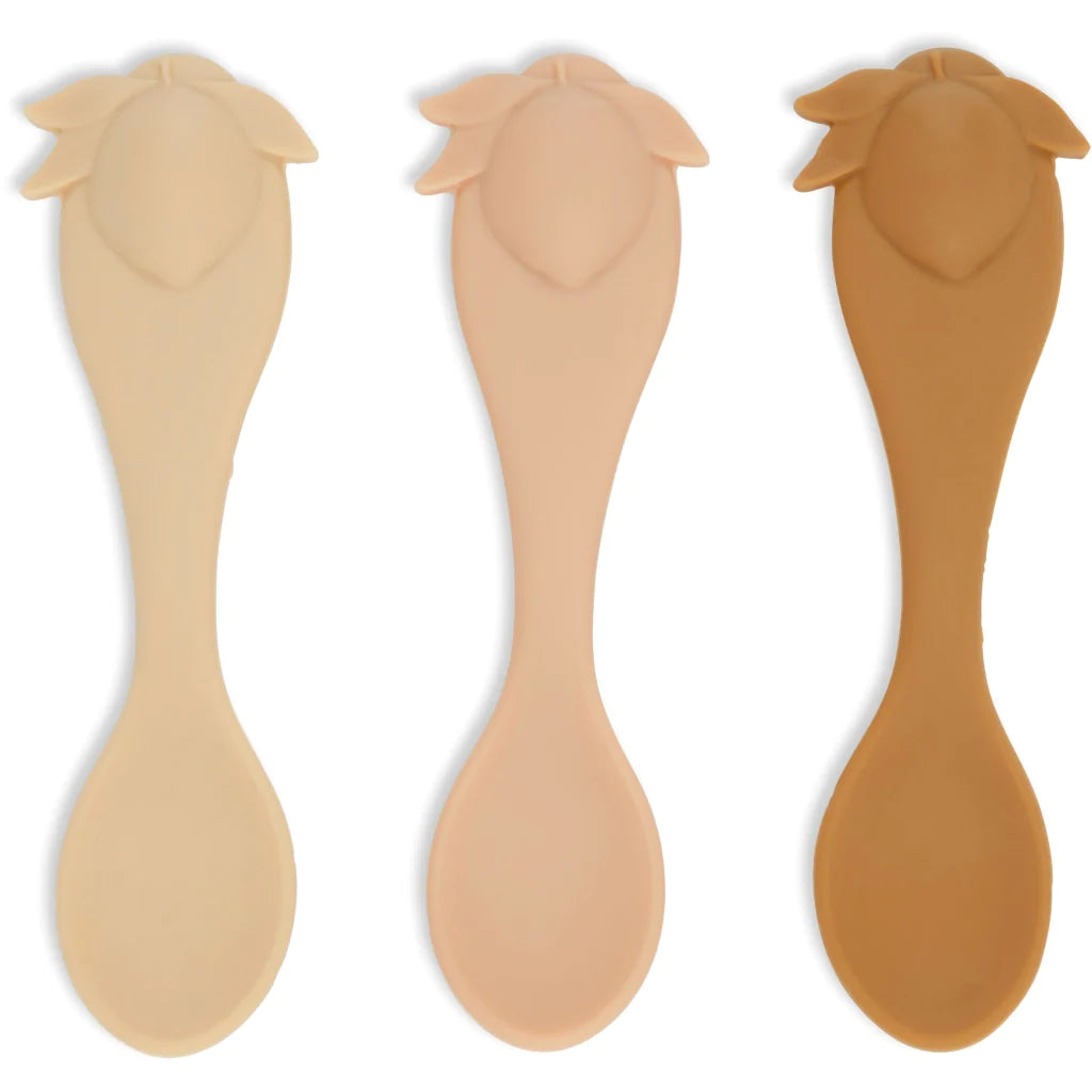 Konges Sløjd - Set van 3 Siliconen Lepels Citroen, Babylepels, Konges Slojd, Keekabuu