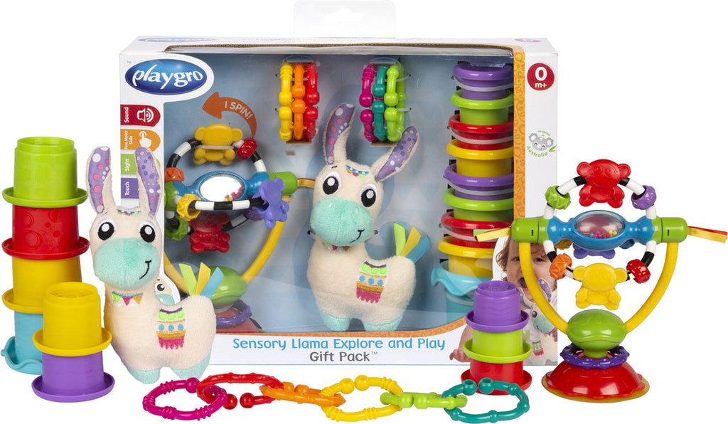 Playgro  - Lama Explore and Play Time Gift Pack - Sensoriche Ontdek - Geschenkset, Baby Activity Toys, Playgro, Keekabuu