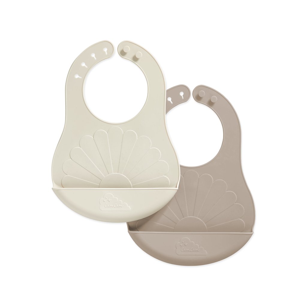 Cam Cam Copenhagen - Siliconen Slabbetjes Flower Mix van Twee, Slabbetjes voor baby's en peuters, Cam Cam Copenhagen, Keekabuu