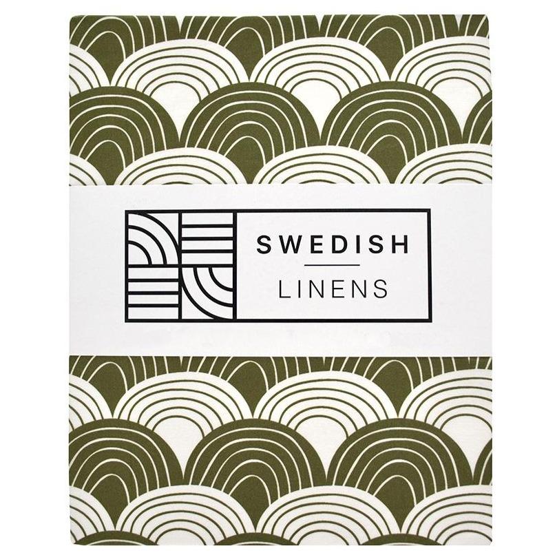 Swedish Linens - Wieg Hoeslaken Rainbows (40x80cm), Hoeslakens, Swedish Linens, Keekabuu