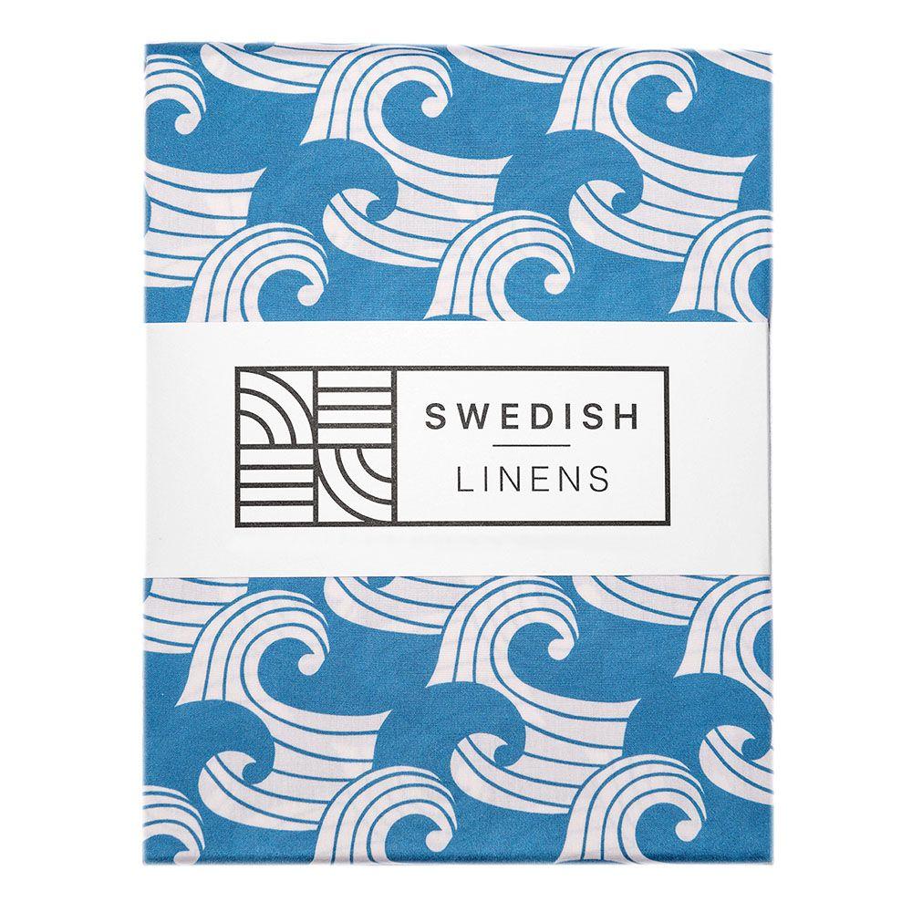 Swedish Linens - Wieg Hoeslaken Waves (40x80cm), Hoeslakens, Swedish Linens, Keekabuu